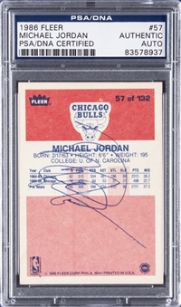1986-87 Fleer #57 Michael Jordan Signed Rookie Card – PSA Authentic, PSA/DNA Certified
